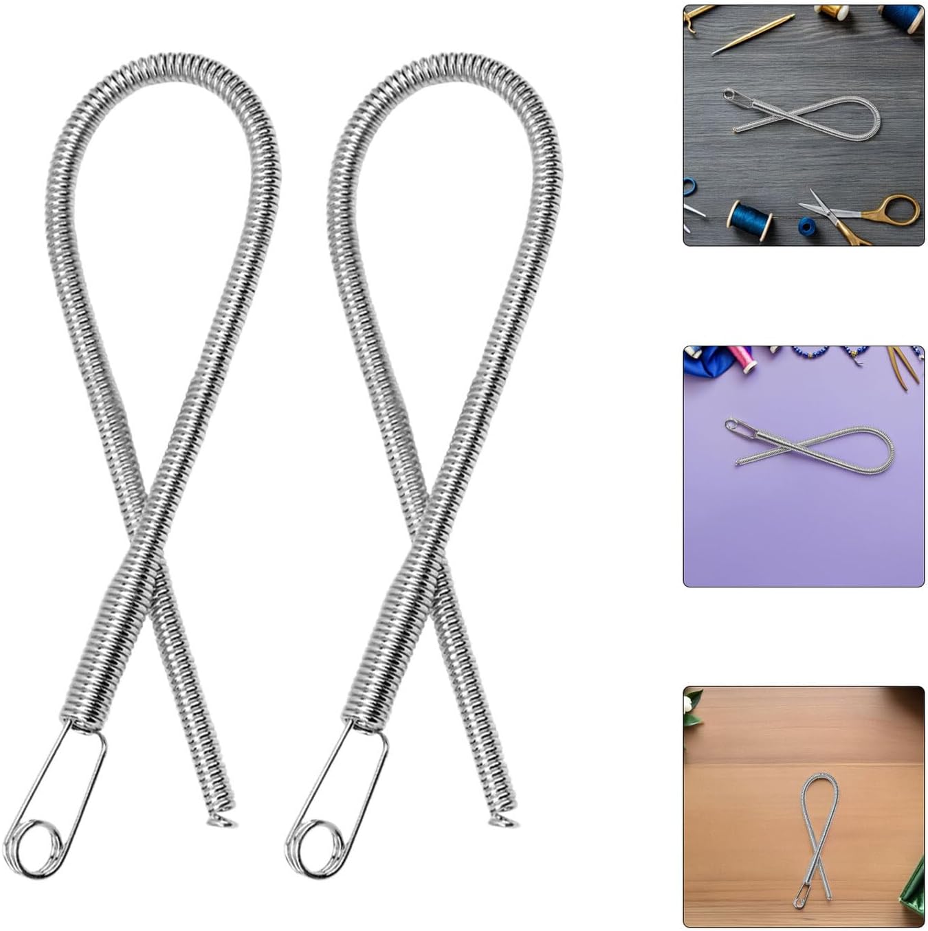 OSOLADY 20pcs Metal Drawstring Threaders Thread Puller Tool Sewing Needle Inserter for Pants Waistband Elastic Rope Repair DIY Sewing Accessories