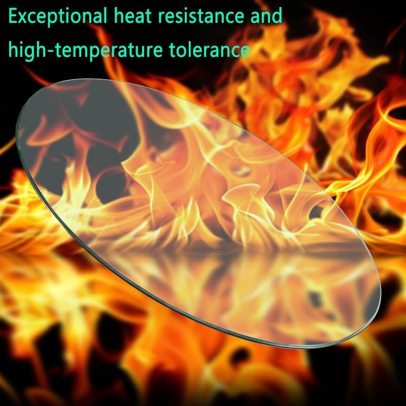 SYYXHC 15inch Round Tabletop, Transparent Dining Countertop, 38cm Tempered Glass Table Top for Outdoor Patio Tables Coffee Tables(85cm/33.5in)