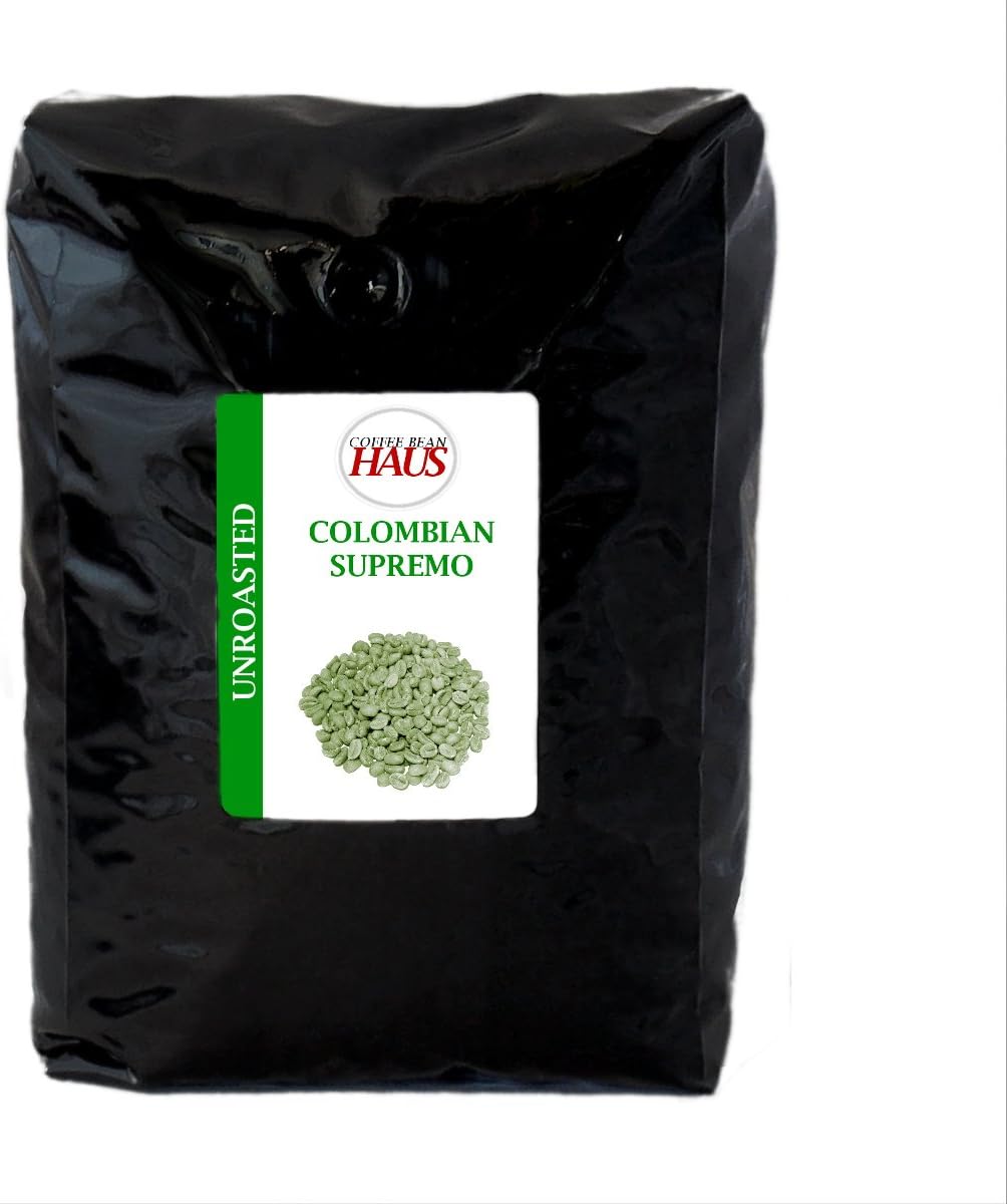 Colombian Supremo, Unroasted Green Coffee Beans, 5 lb by Coffee Bean Haus