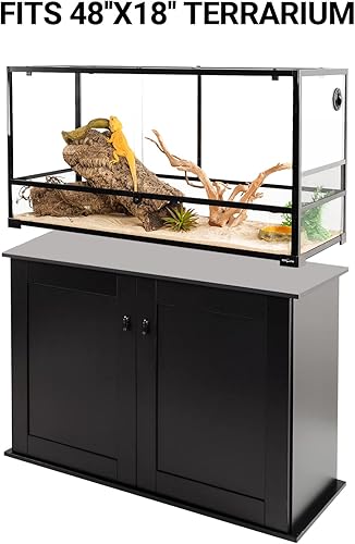 Miniatura 19 de REPTI ZOO Puerta corredera de cristal con ventilación para reptiles de 67 galones, gran terrario, con apertura frontal, para reptiles, terrario