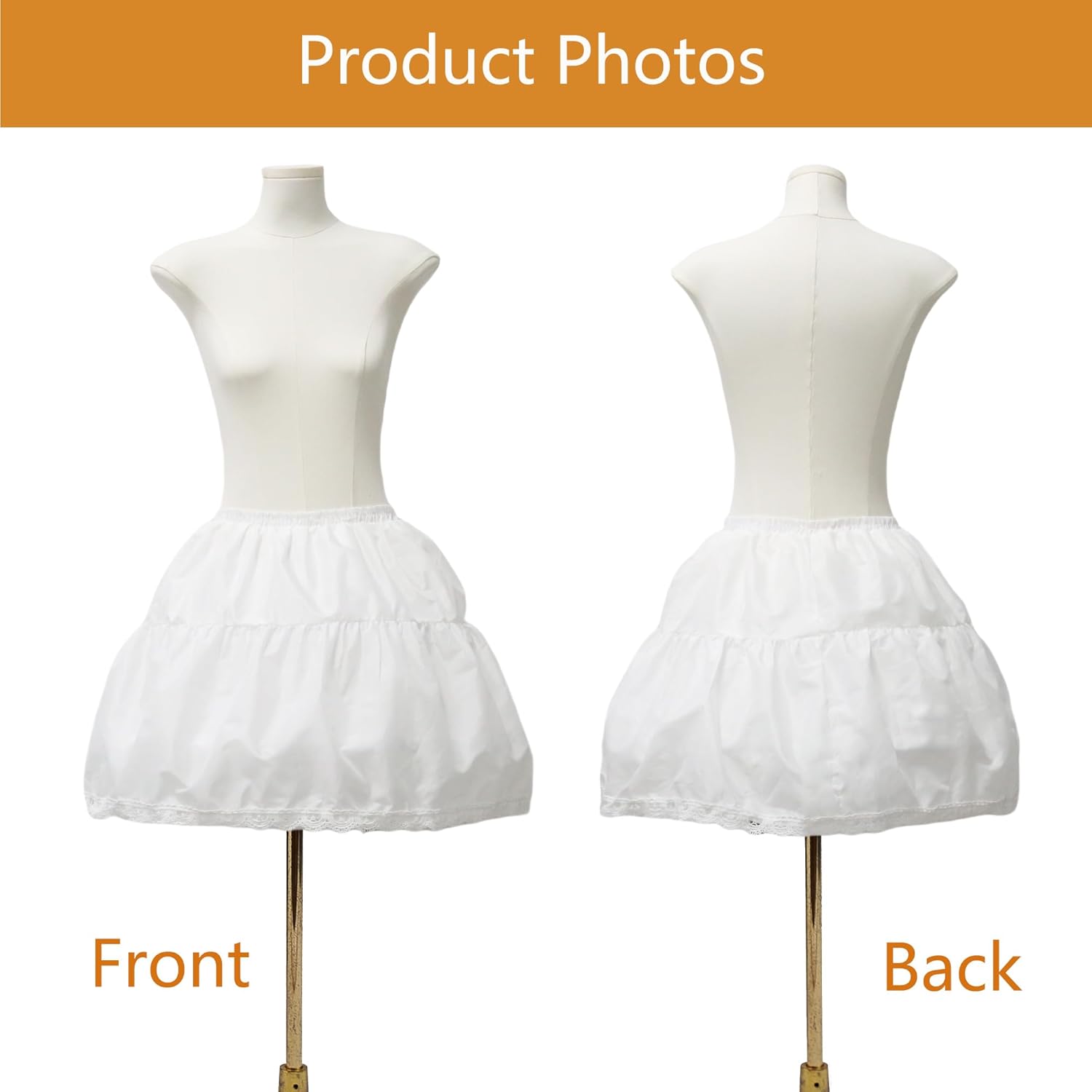 Lolita Petticoat 2 Hoops Underskirt Victorian Skirt for Short Ball Gown Elastic Half Slip Petticoat for Cosplay Party - Image 2