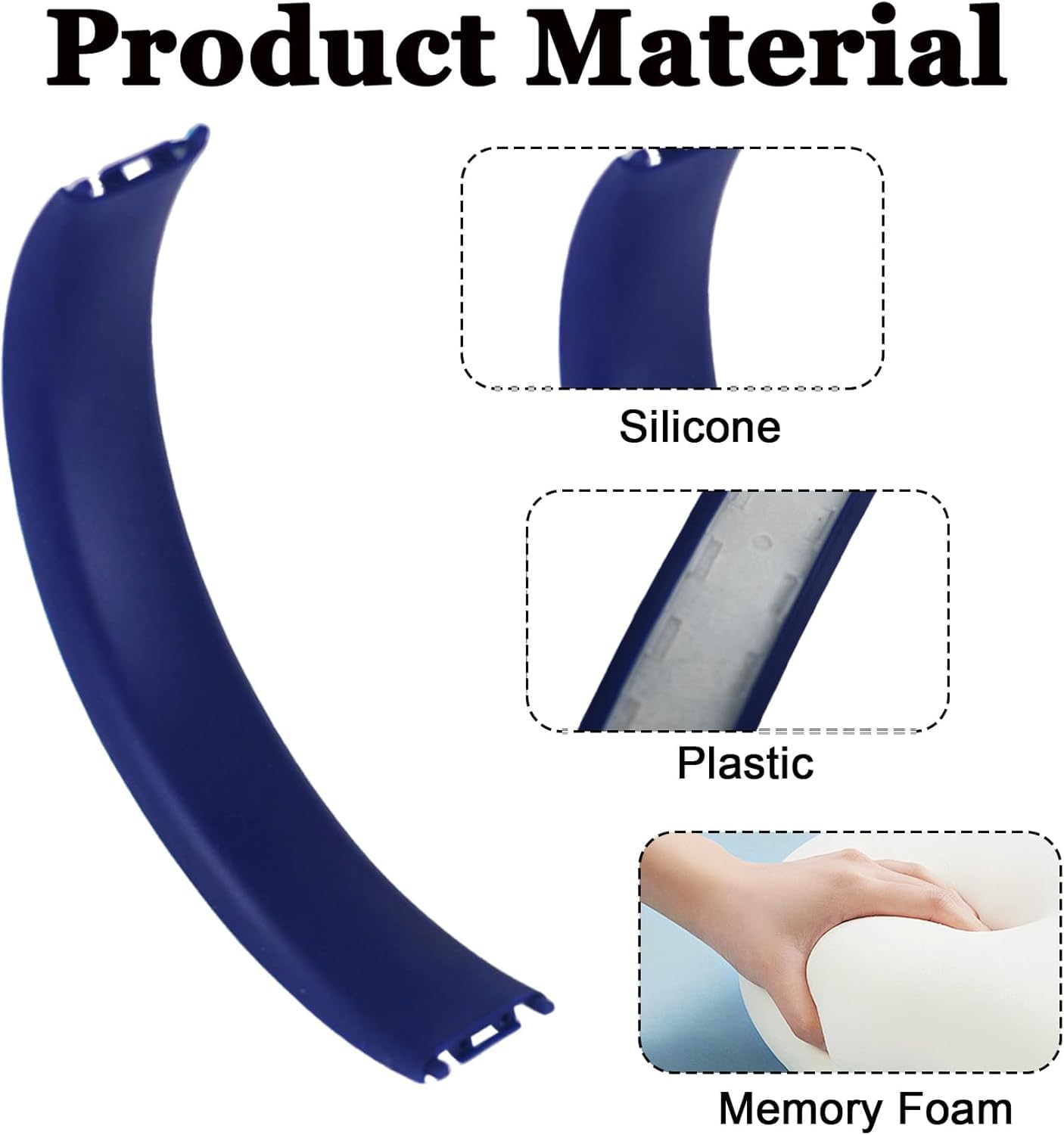 Studio Pro - Kit di ricambio per archetto, cerniera e cuscino di ricambio per cuffie Beats Studio Pro, parti durevoli, kit di riparazione (blu navy)