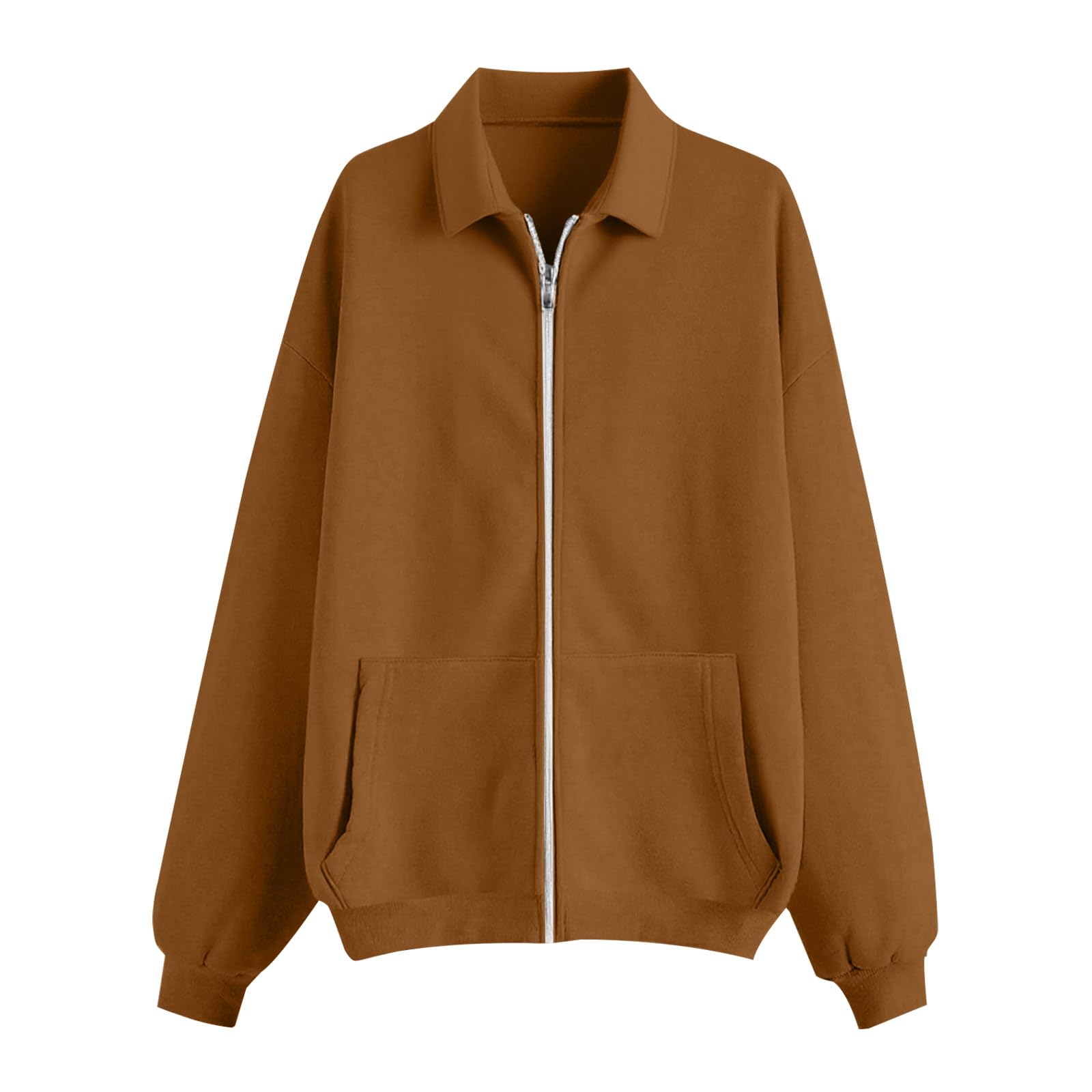 Generisch Sweatjacke Damen Ohne Kapuze Sportjacke Damen Winter Warm Jacke