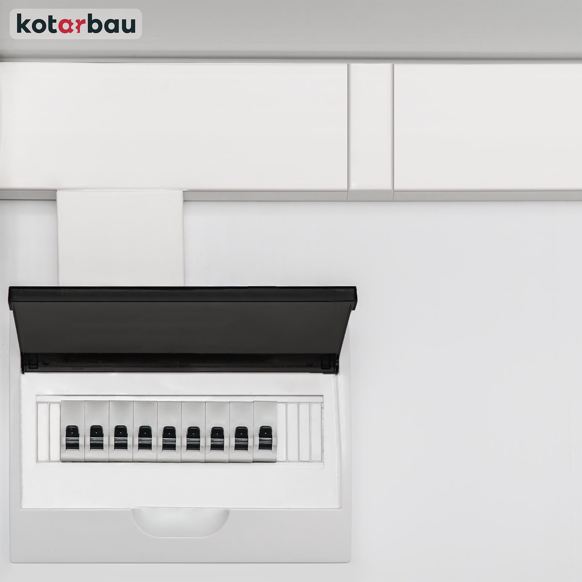 KOTARBAU® Canal plano de 204 mm x 60 mm, conducto de ventilación de plástico, 100 cm de longitud, sistema de canales planos eficientes para una ventilación óptima, canal plano, conducto de extracción,