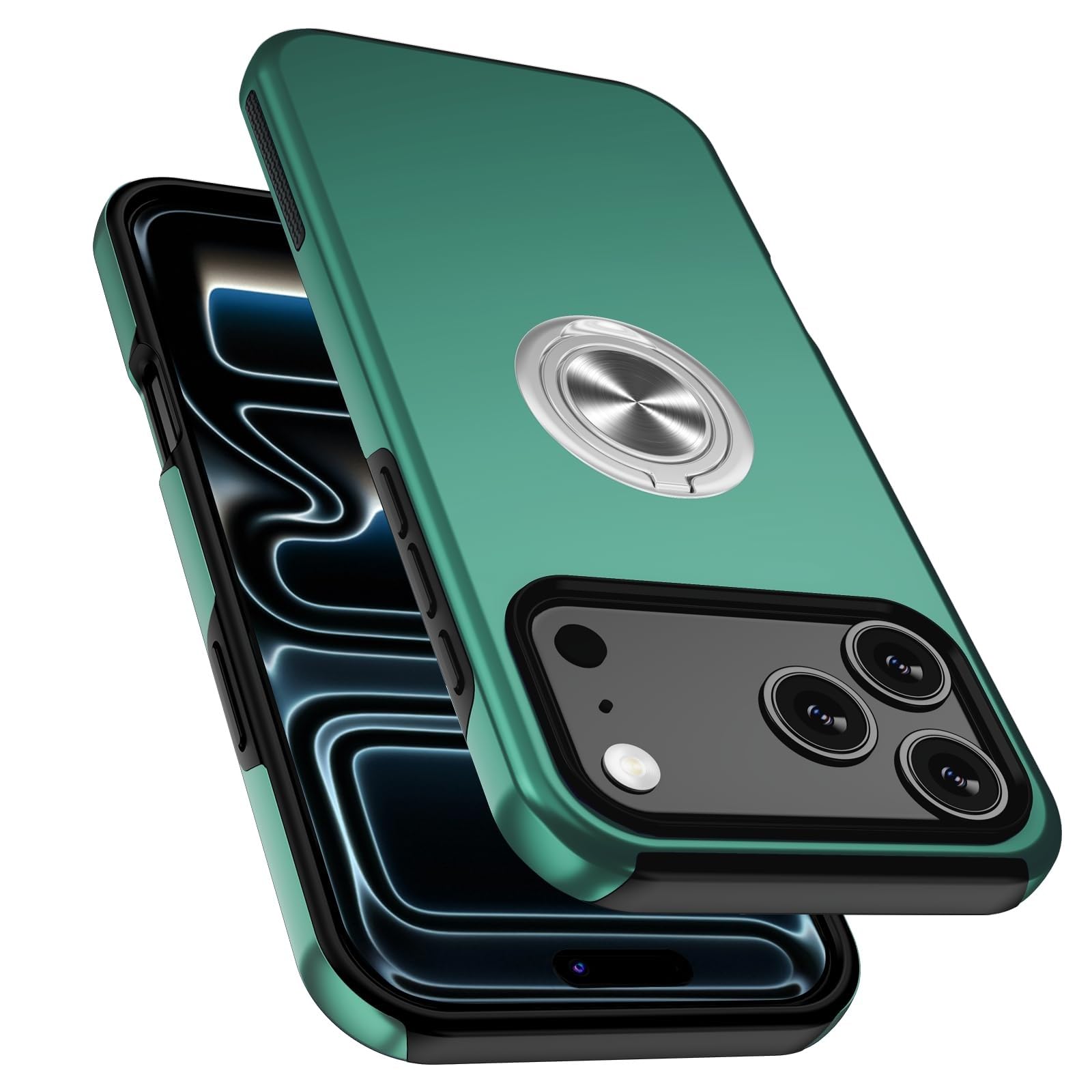 Coque iPhone 17 Pro Max vert foncé silicone rigide mat premium - 7