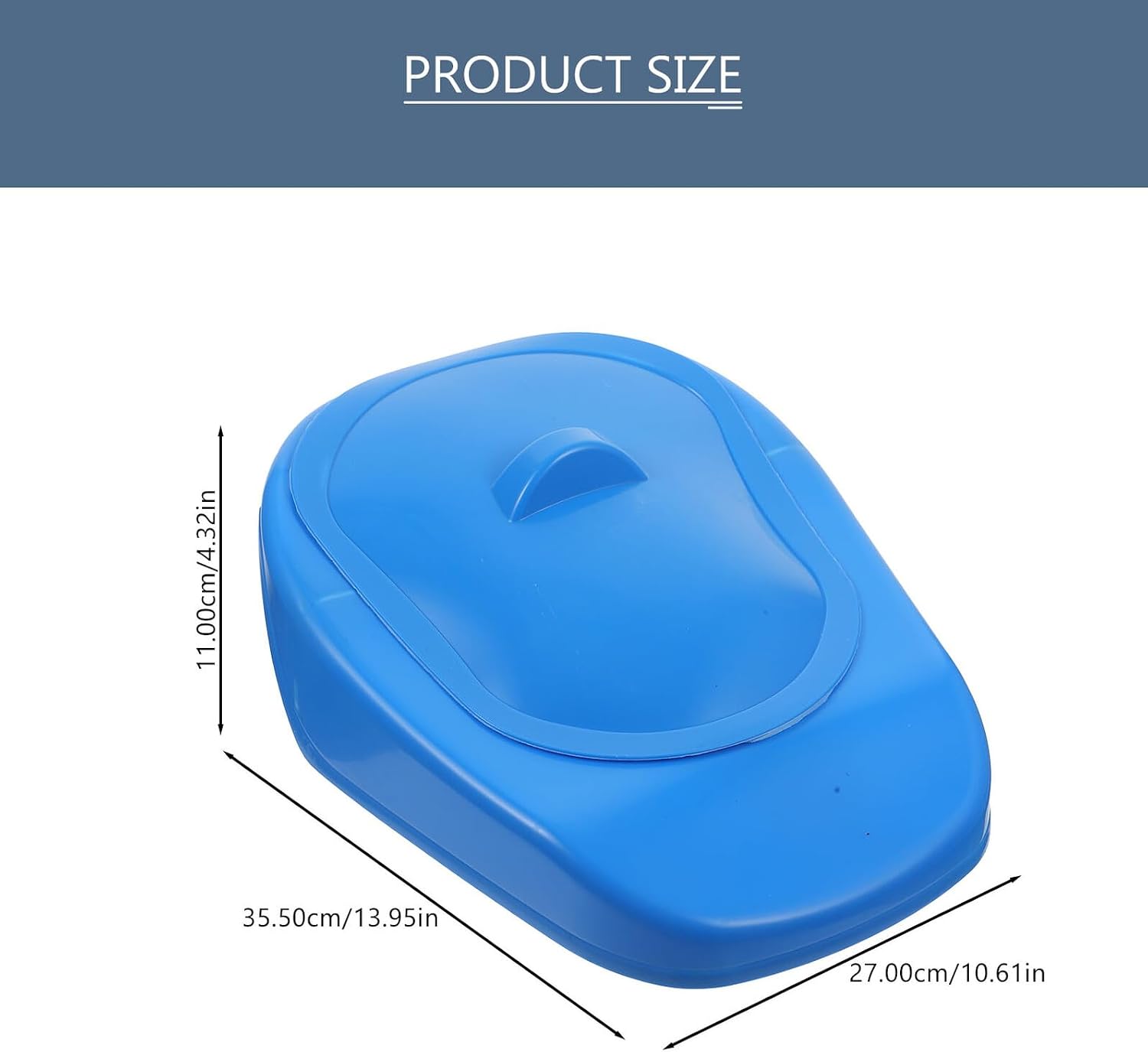 TIDTALEO Portable Plastic Bedpan with Lid for Elderly and Pregnant Women Lightweight Chamber Pot for Bedridden Patient Care Smooth Rounded Edges Compact Nursing Urinal for Home and Travel