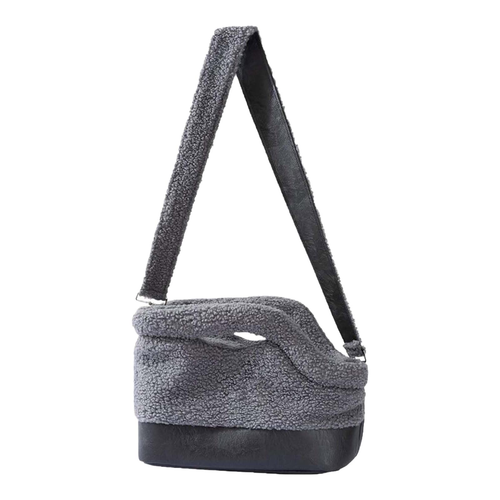 Portaperros ergonómico gris con arnés ajustable de transporte seguro