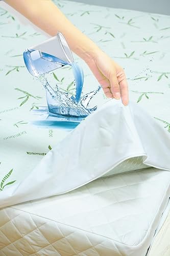 Miniatura 2 de BUBBESHEEP Protector de colchón de bambú con cremallera de 360, 100% impermeable, funda de colchón de alta elasticidad, suave, seguro, transpirable,