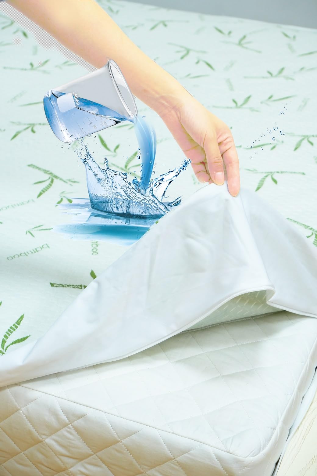 BUBBESHEEP 360 Zippered Bamboo Mattress Protector - 100% Water Proof, High Elasticity, Soft, Safe, Breathable, Thick, Good Look, Washable, Cost-efficient, Long-Life (California King)