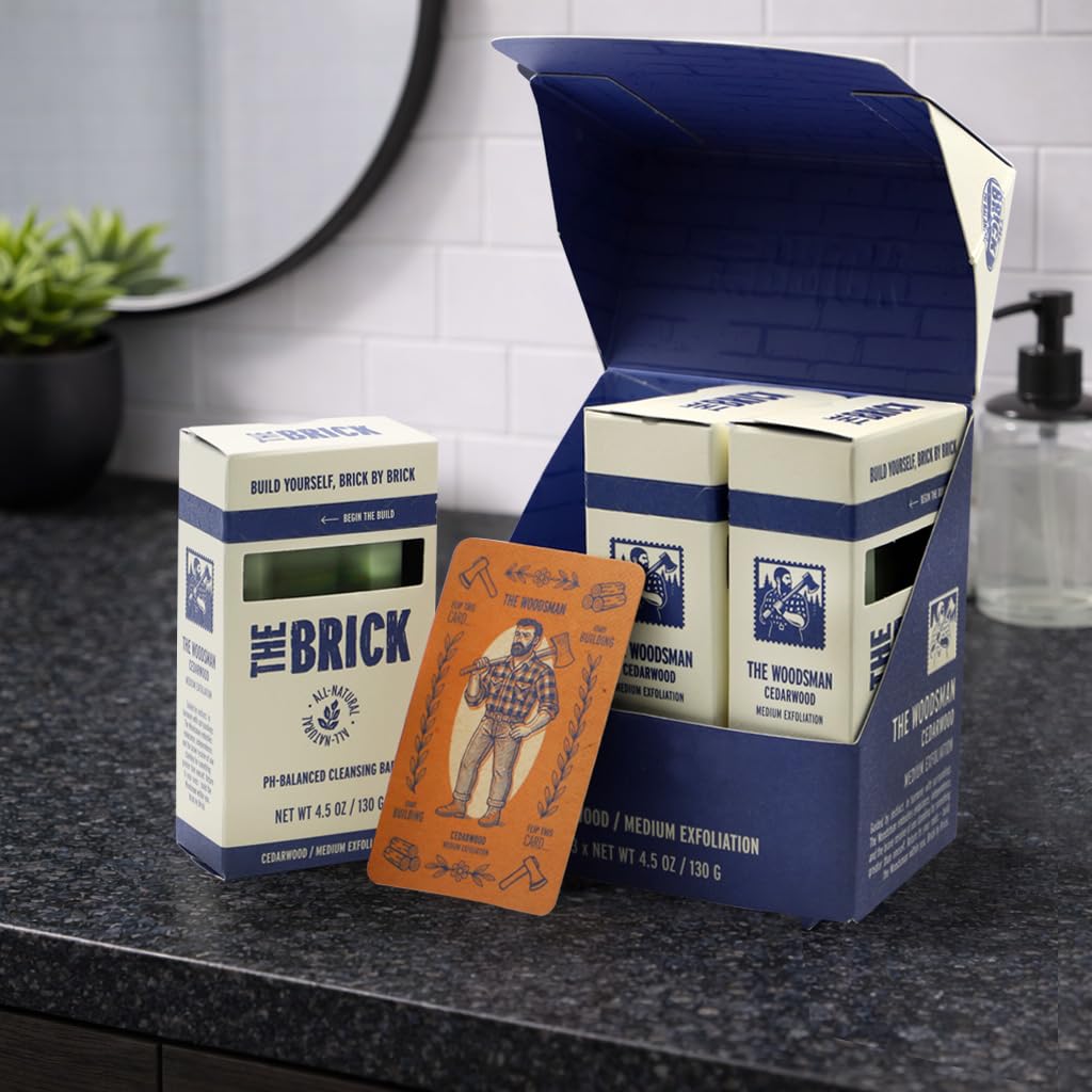The Brick pH Balanced Soap Bar - The Woodsman - Medium exfoliation, Cedarwood scent (3)