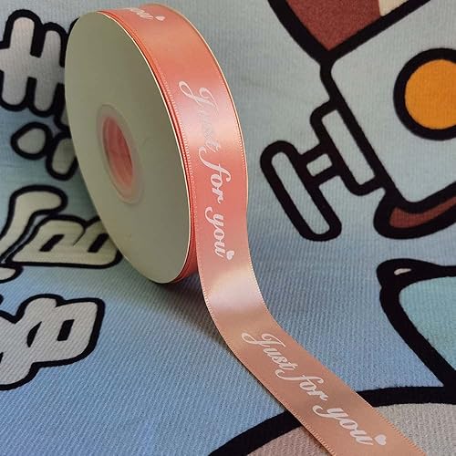 Miniatura 2 de Just for You - Cinta de satén para boda, Navidad, día de San Valentín, caja de regalo, cinta decorativa para manualidades (rosa champán, 1 x 10