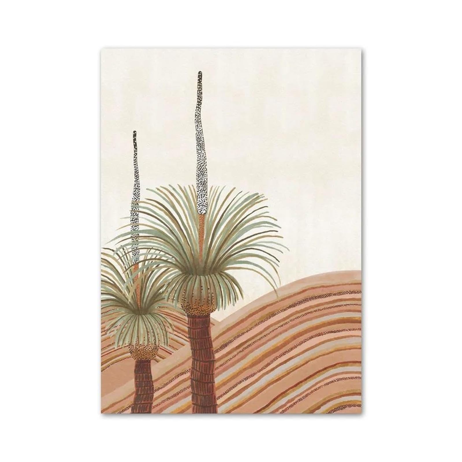 XENITE Wall Art Canvas Prints Tropical Palm Coconut Tree Boho Abstract Landscape Posters No Frame Wall Art Pictures Living Room Decor(D,30x40cm)