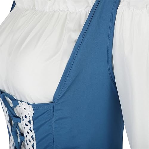 Miniatura 5 de Vestidos renacentistas para mujer, disfraz medieval, irlandés, vestido de baile renacentista de hadas campesinas