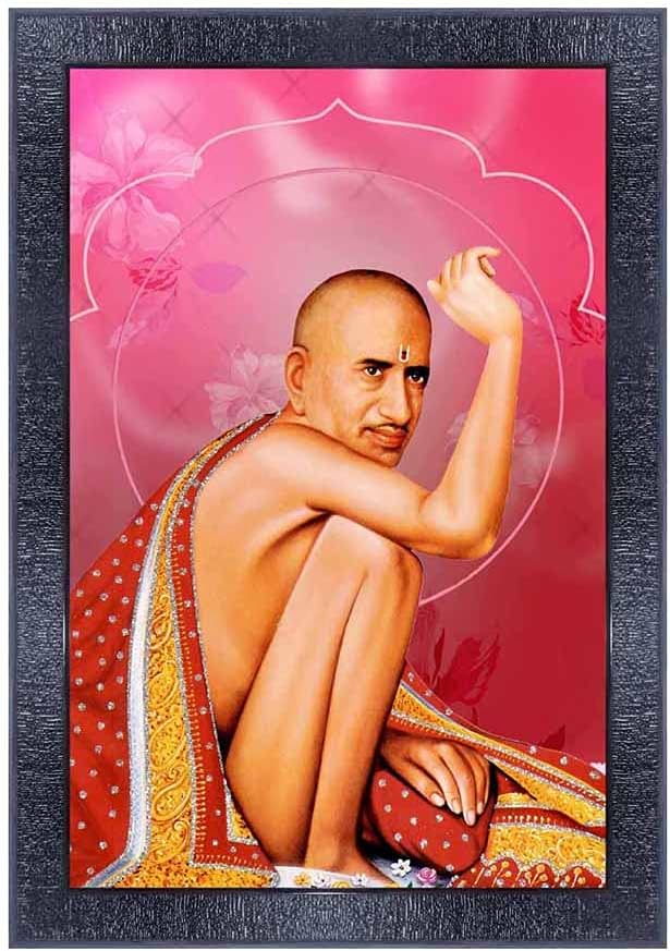 pnf Shri Gajanan Maharaj Wall Painting Synthetic frame-20490(10 * 14inch,Multicolour,Synthetic)
