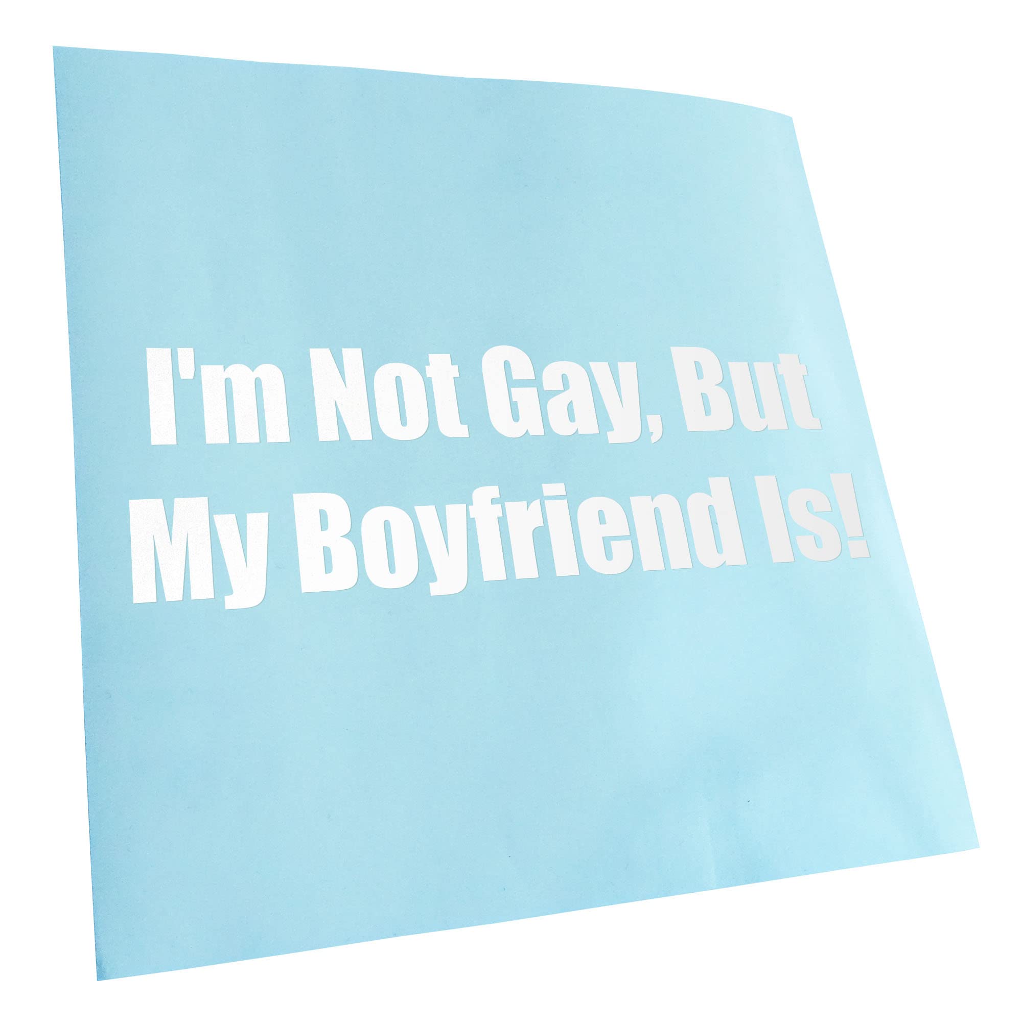 Kiwistar - Car Sticker - White - 20 x 7 cm I'm not gay, but my boyfriend - Rear Window Car Sticker Weatherproof for Car Truck Moped Truck - Sticker Exterior Self-Adhesive Tuning Accessories for Window