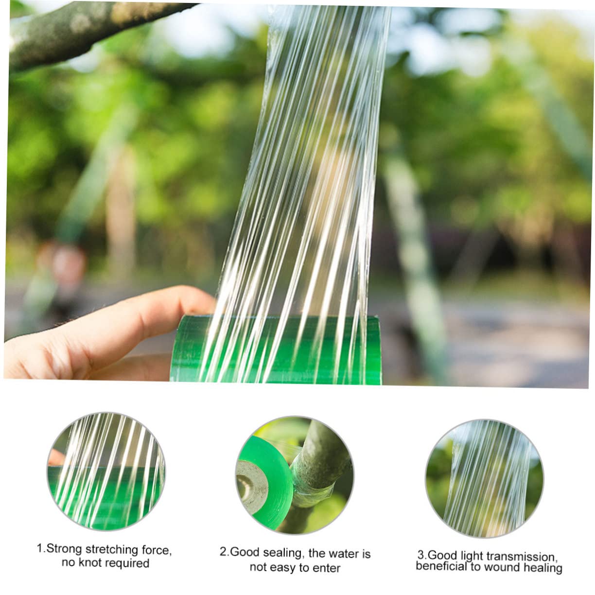 PVC Selbstklebendes Veredelungsband für Obstbäume 4 Rollen Grünes Dehnbares und Flexibles Klebeband zum Veredeln und Pfropfen von Steinobst und Pekannüssen