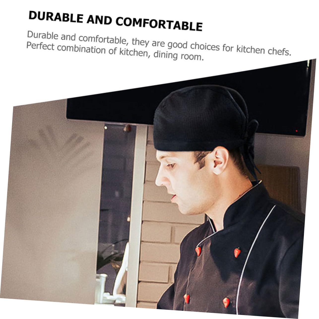 PartyKindom Cappello da Cucina Nero in Cotone 10 Pezzi, Unisex | Design Semplice e Creativo, Comodo da Indossare, per Cuochi e Camerieri