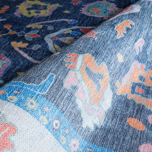 Fame Rugs Modern Oushak Rug 10x13, Vintage Turkish Blue Oriental Antique Inspired Area Rugs, Washable Foldable Luxury Living Room Bedroom (387BNB, 9'8 x 13') - Image 8
