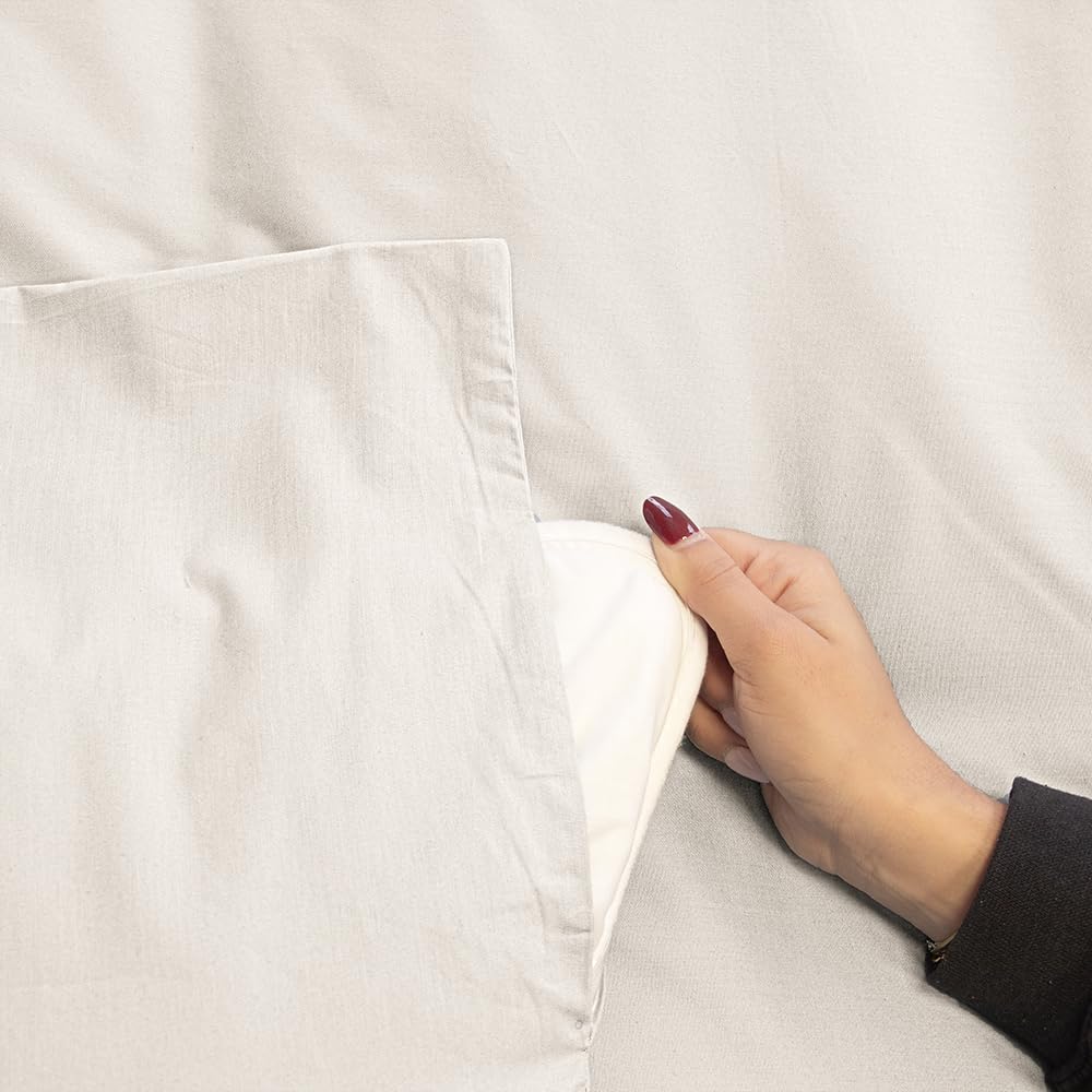 CÔTE DECO Parure de Lit 240x260cm Léopard Beige - Coton– 3 pièces | 1 Housse de Couette Adulte 240x260cm + 2 Taies d'Oreiller 63x63cm