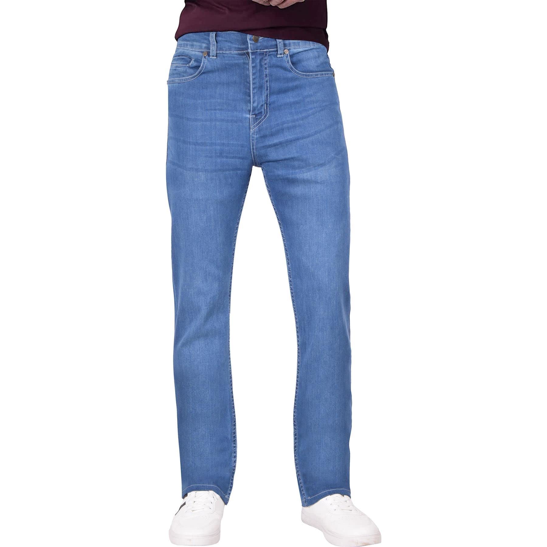 Jeans décontracté coupe de botte stretch ample léger pour messieurs - 7