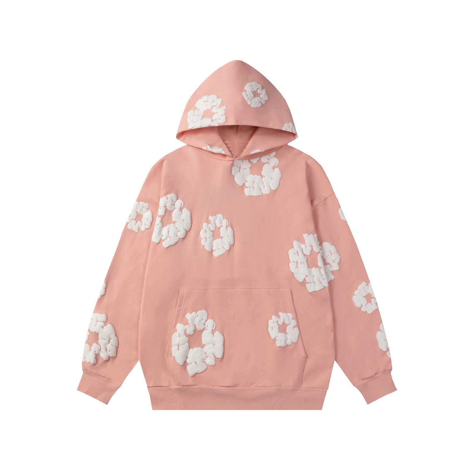 Chándal para hombre de 2 piezas, sudadera con capucha y pantalones unisex, estilo Hip Hop Streetwear con estampado de espuma, conjunto deportivo y cómodo