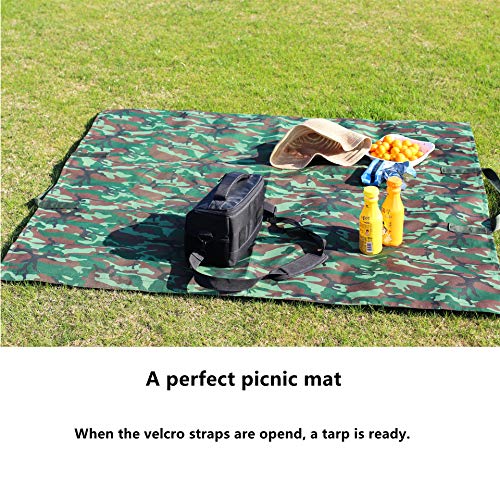 Leaf Bag Garden Lawn Yard Waste Tarp Container Gardening Tote Trash Reusable Heavy Duty Canvas Fabric (Tarp Camo)
