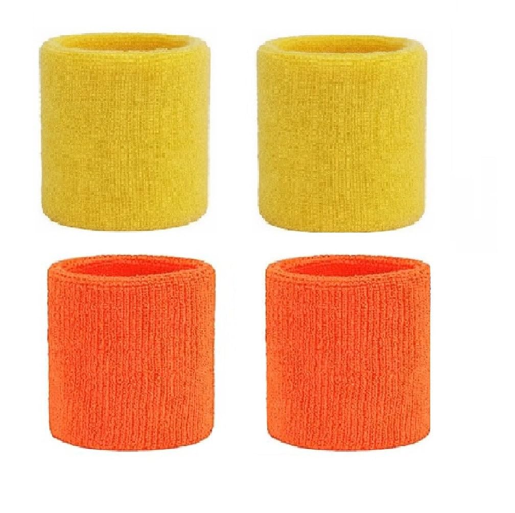 CARE 'N' TOUCH Gym Wrist Band for Men and Women - Cotton Wristband Combo, 2.5 inch (Orange + Yellow)-image-34