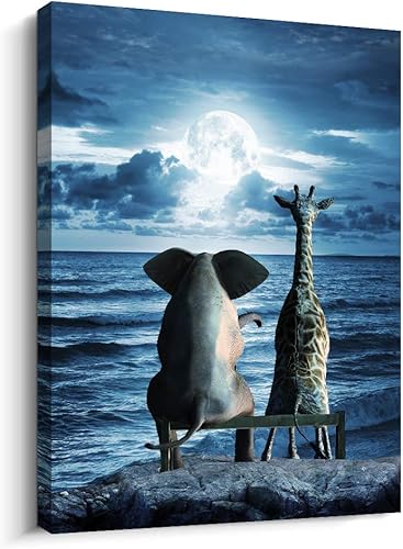 Lienzo decorativo de pared para dormitorio, decoración de pared para sala de estar, moderno, familiar, baño, lienzo artístico, animal, elefante,