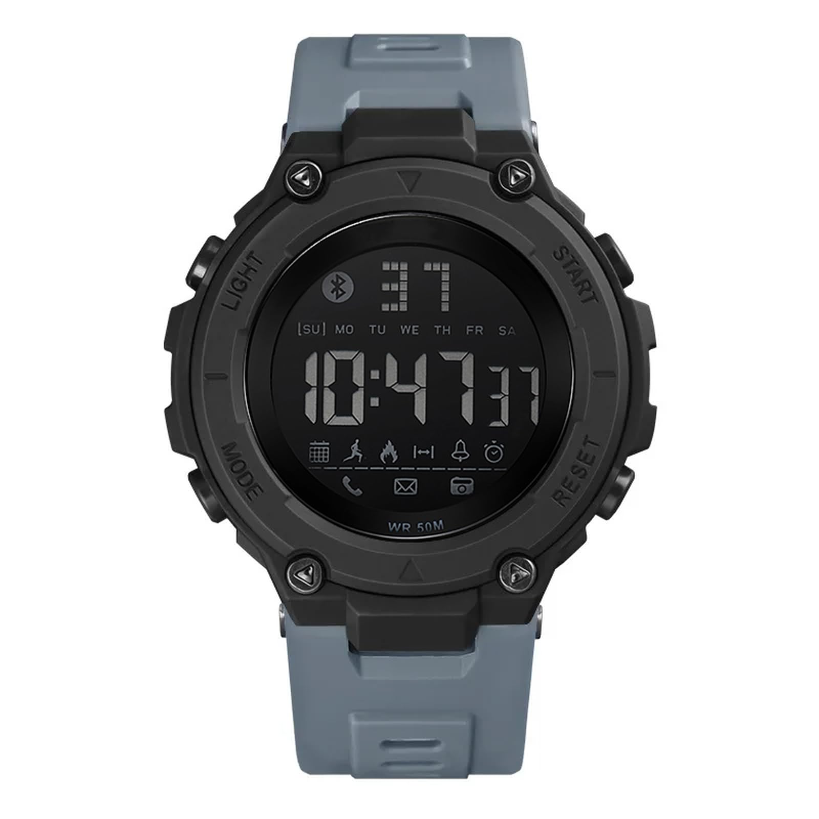 Shocknshop Silicone Digital Sports Watches For Men Black Dial Men Watch With Silicon Strap -W78 (Grey) (B0CZDYL5L3) Amazon Price History, Amazon Price Tracker