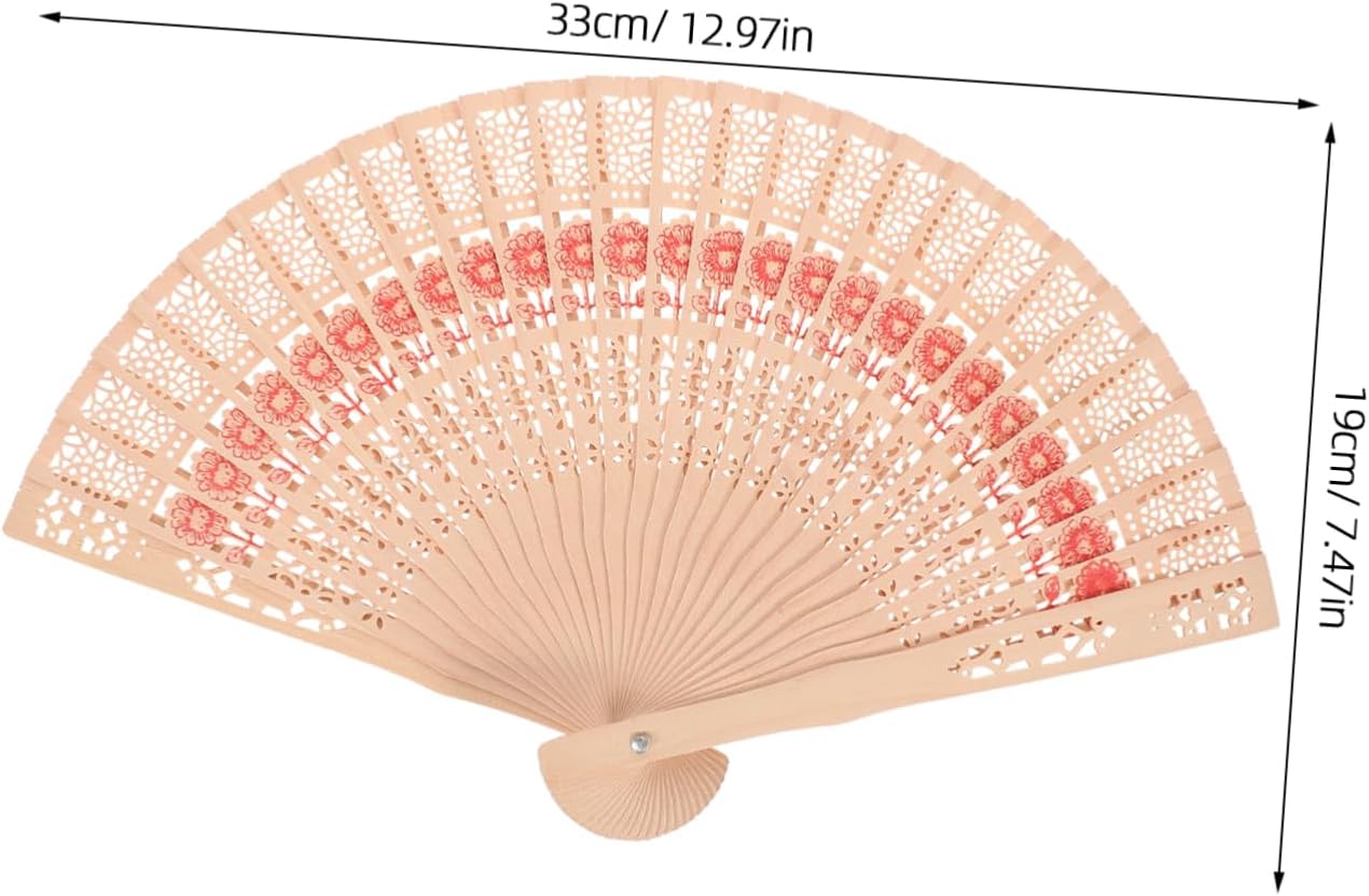 50pcs Retro Hollowed Hand Fans Folding Decorative Handheld Fans for Projects Weddings Parties Events