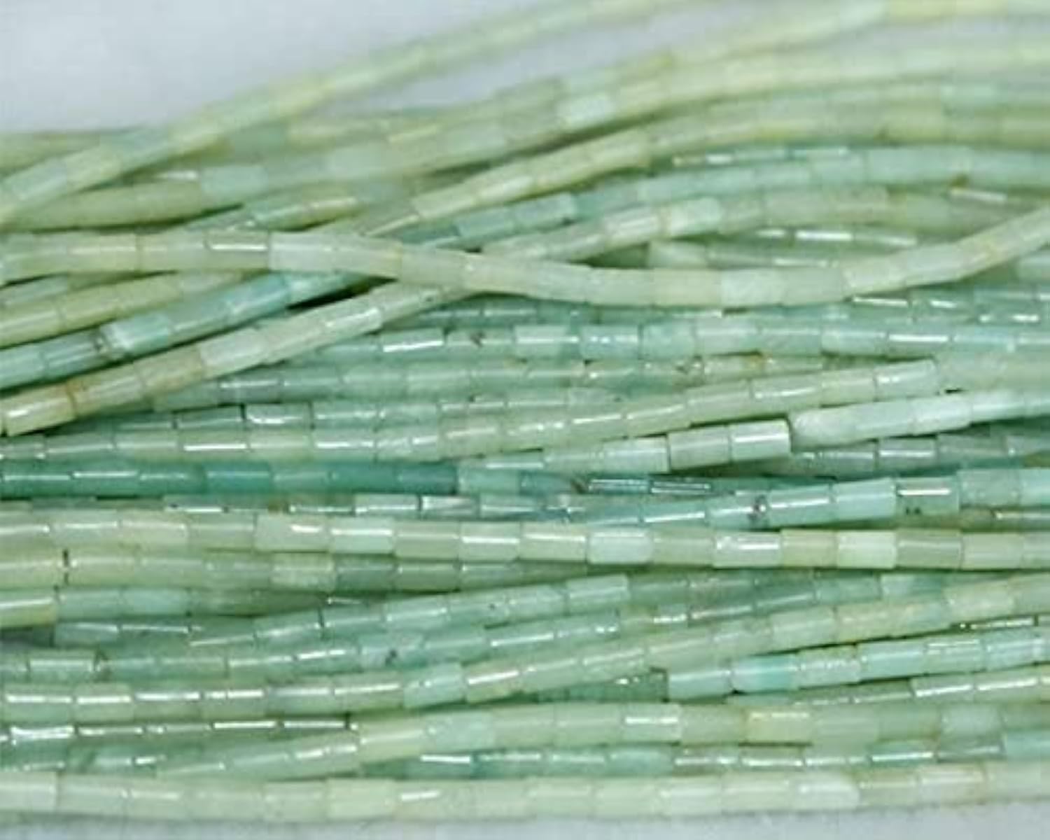 Perles en amazonite bleue naturelle en tube 2x4mm LKBEADS pour création de bijoux uniques DIY