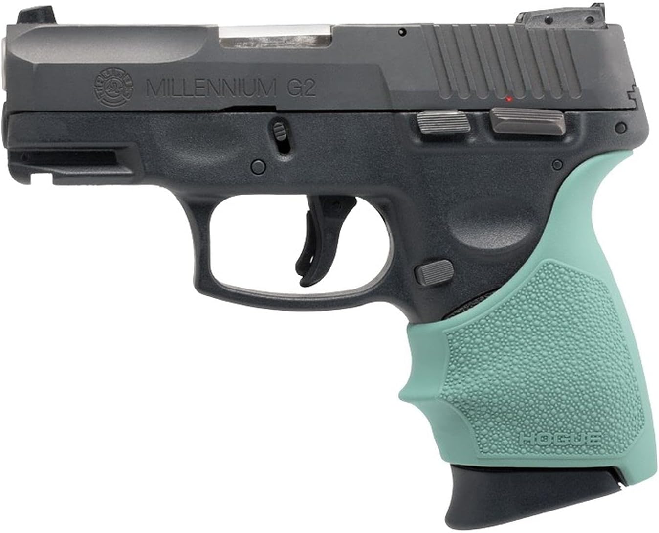 Hogue HandAll Beavertail Rubber Grip Sleeve for Taurus PT-111 Millennium G2, G2C, G3C, & G3XL, Aqua - 18514