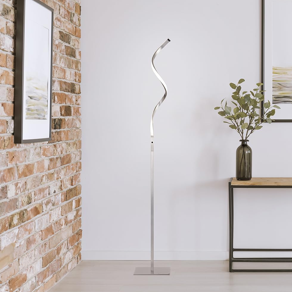 MeLiTec LED-Stehleuchte ST39 mit integriertem Dimmer, nickel matt