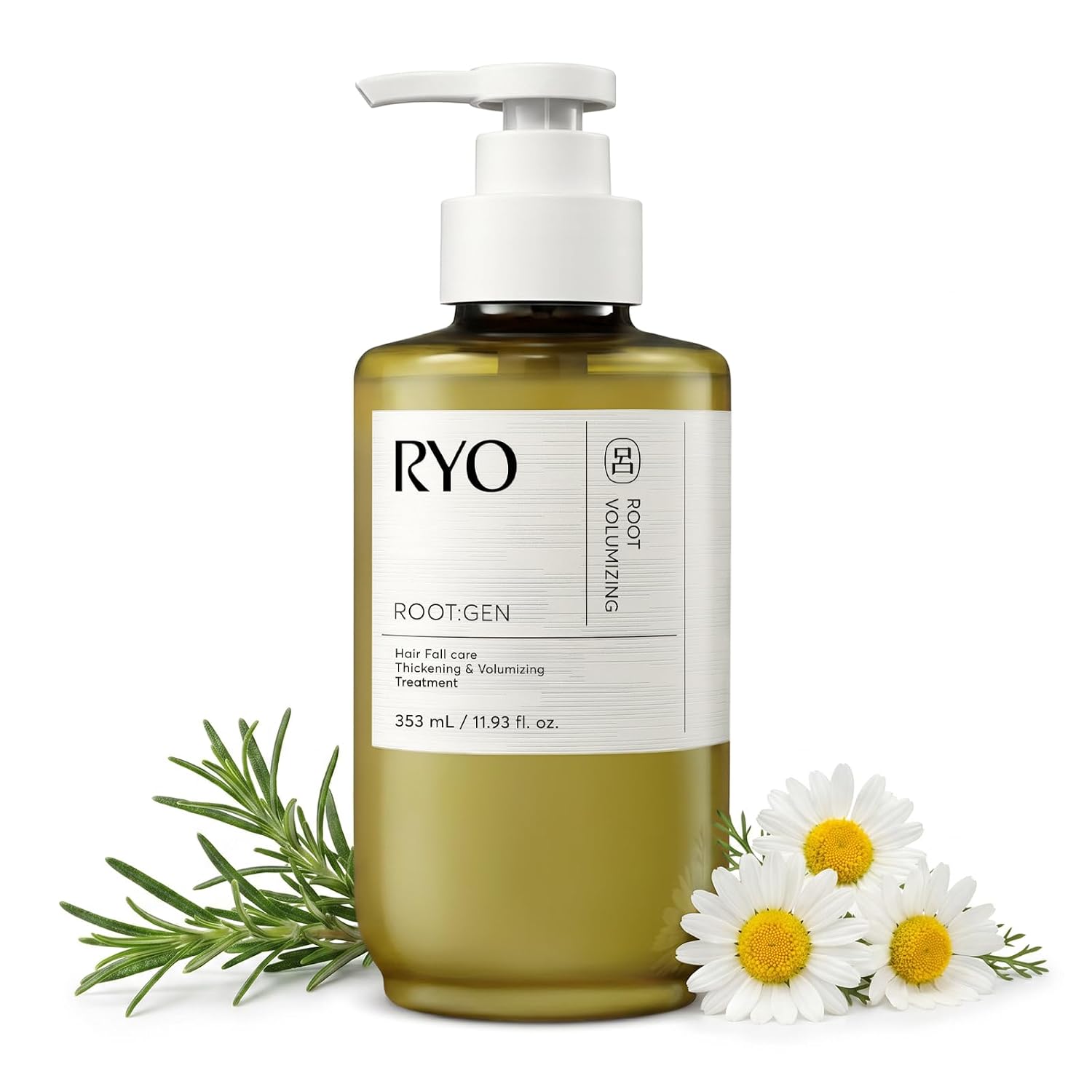 RYO ROOT:GEN Korean Conditioner for Hair Loss due to Breakage | Silicone-Free Formula | Lightweight Treatment with Jojoba Wax | for Hair Thickening & Volumizing | with Caffeine (11.9 Fl. Oz)