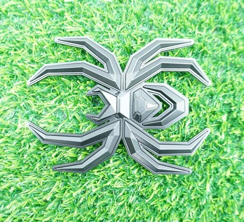Image of 1pc Spider Black Widow Edition Emblems 3D Side Rear Door Badges Sticker Nameplate (Matte Black)