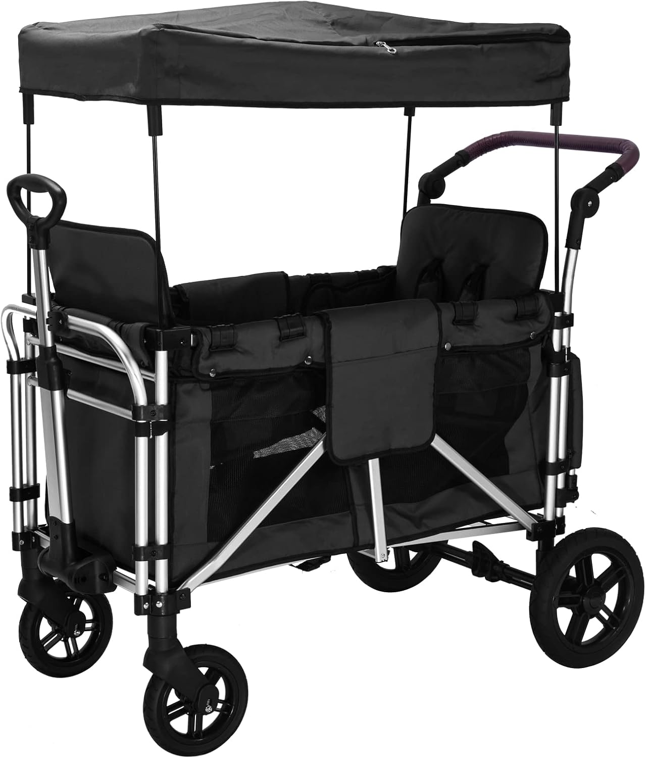 Stroller Wagon for 2 Kids, Wagon Cart Featuring 2 High Seat