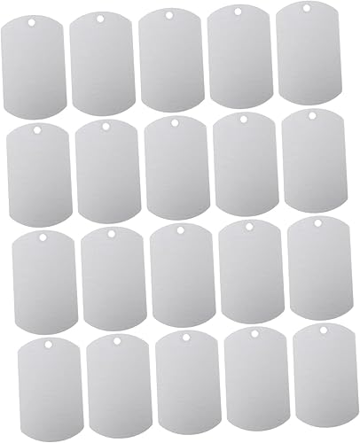 GANAZONO 20pcs Metal Bull Tag Etiquetas de nombre de perro etiqueta de perro etiqueta de identificación de mascotas Etiquetas de nombre de metal