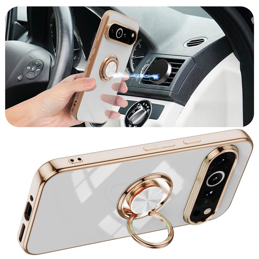 Fingic For Google Pixel 9 Pro Case[with 360°Rotatable Ring