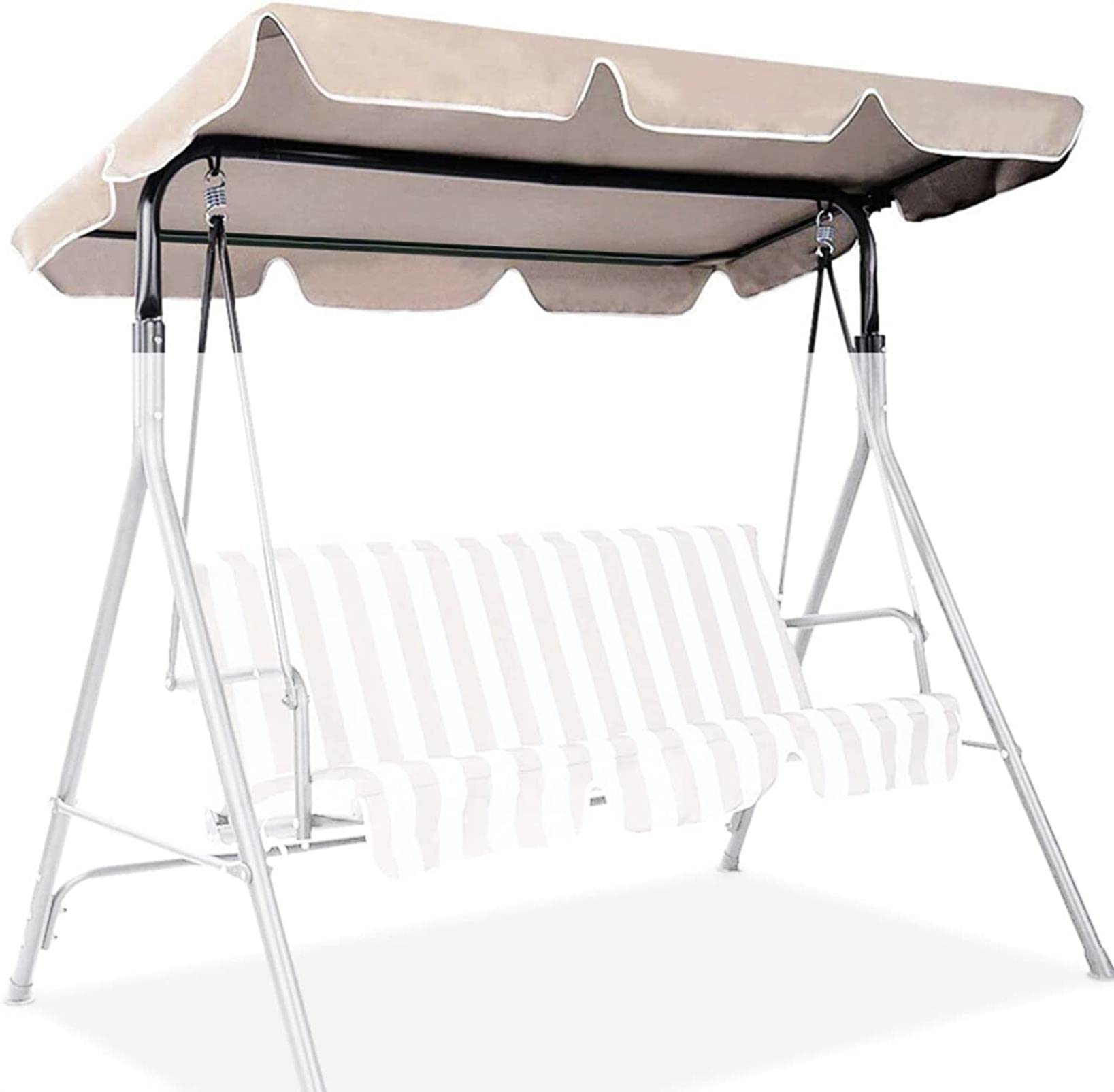 Tetto del Dondolo da Giardino Ricambio, 3 posti 2 posti, baldacchino per Altalena da Giardino Impermeabile 600D con Rivestimento in PVC Anti-UV