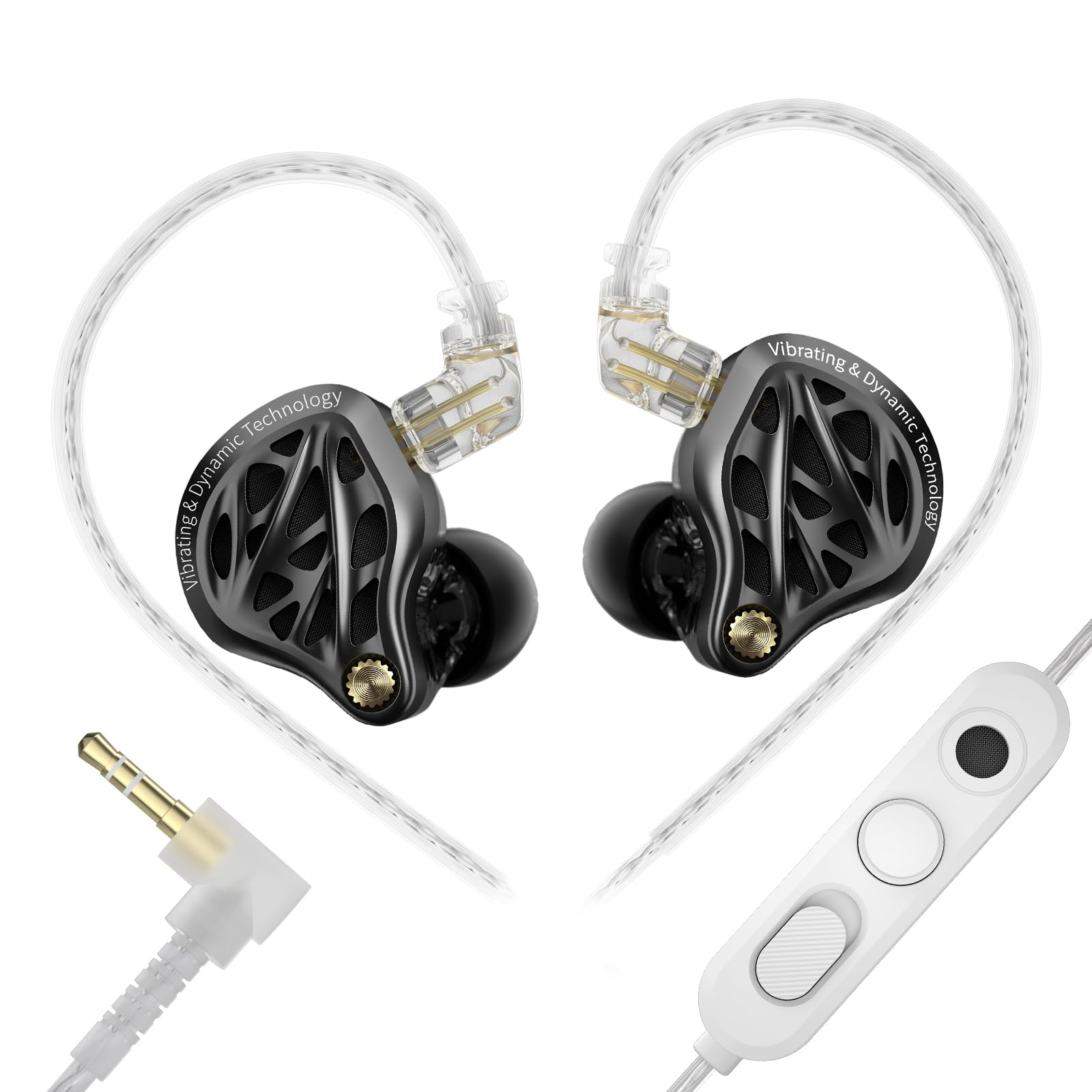 KZA COUSTICS KZ Vibe X - Auricolari in-ear con bassi profondi, HiFi IEM, Dual Dynamic Driver, monitor in-ear con doppio microfono, cuffie da gioco, adatte per musica, giochi e film (microfono da 3,5