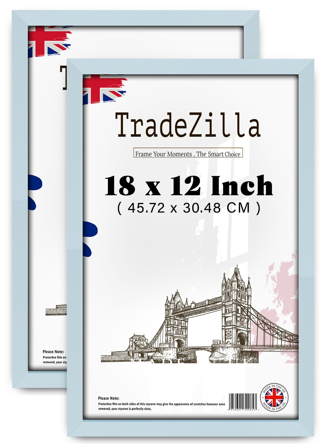 Tradezilla Light Grey Pack Of 2 Perfect For Home, Office, (45.72 X 30.48 Cm) Picture Frame For Posters, Certificates, Solid Eton Wood, Mdf Wall Mounted Frame With Hanging Hooks, Home Décor [ ]