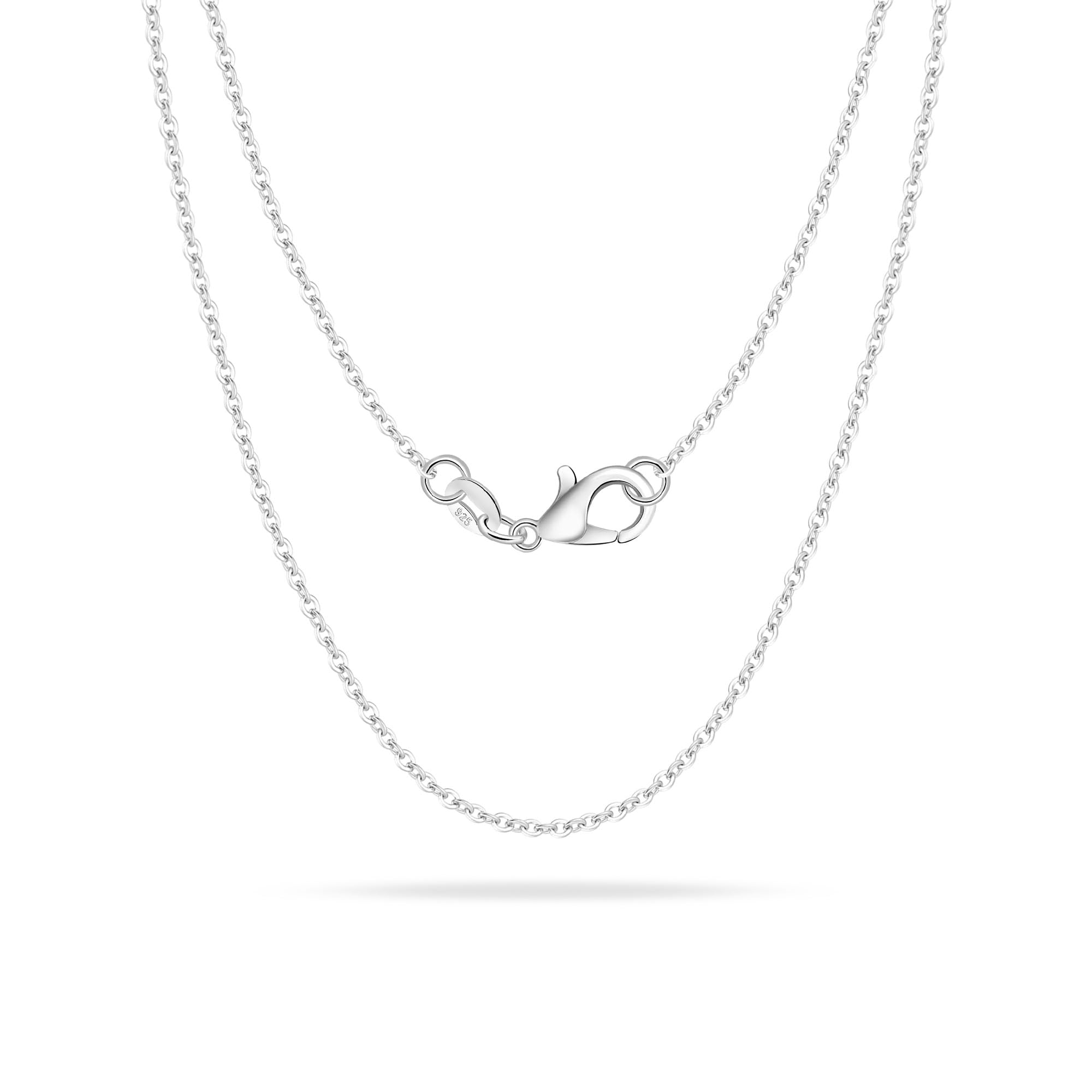 Casxyue S925 Silber Kette Halskette Für Damen Mädchen Ohne Anhänger Kettenbox/O-Kette/Kubanische Kette/Schlangenkette/Flache Kette 40 45 50 55 60 65 70 75 cm