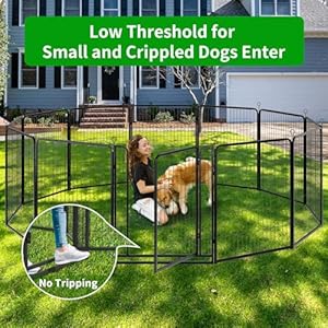 Dog Playpen Outdoor Extra Wide 12 Panels Heavy Duty Dog Fence 40 Height Antirust with Doors Portable for Rv Camping Yard Total 32ft 79 Sqft Snowy Black  Cucciolini Doodles Dog playpen outdoor extra wide 12 panels heavy duty dog fence 40 height anti rust with doors portable for rv camping yard total 32ft 79 sq Ft snowy black   cucciolini doodles