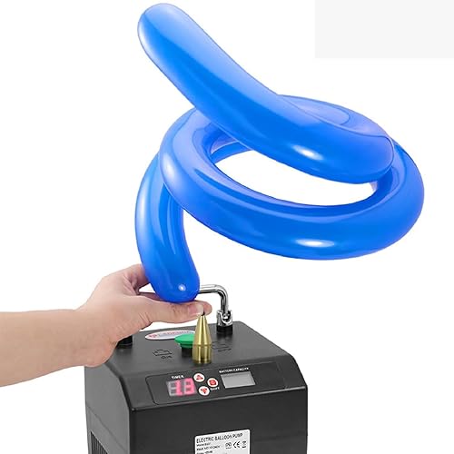 Bomba de inflador de globos, bomba eléctrica de globo con pantalla de tiempo y batería, boquilla inflable de cobre, base antideslizante, para