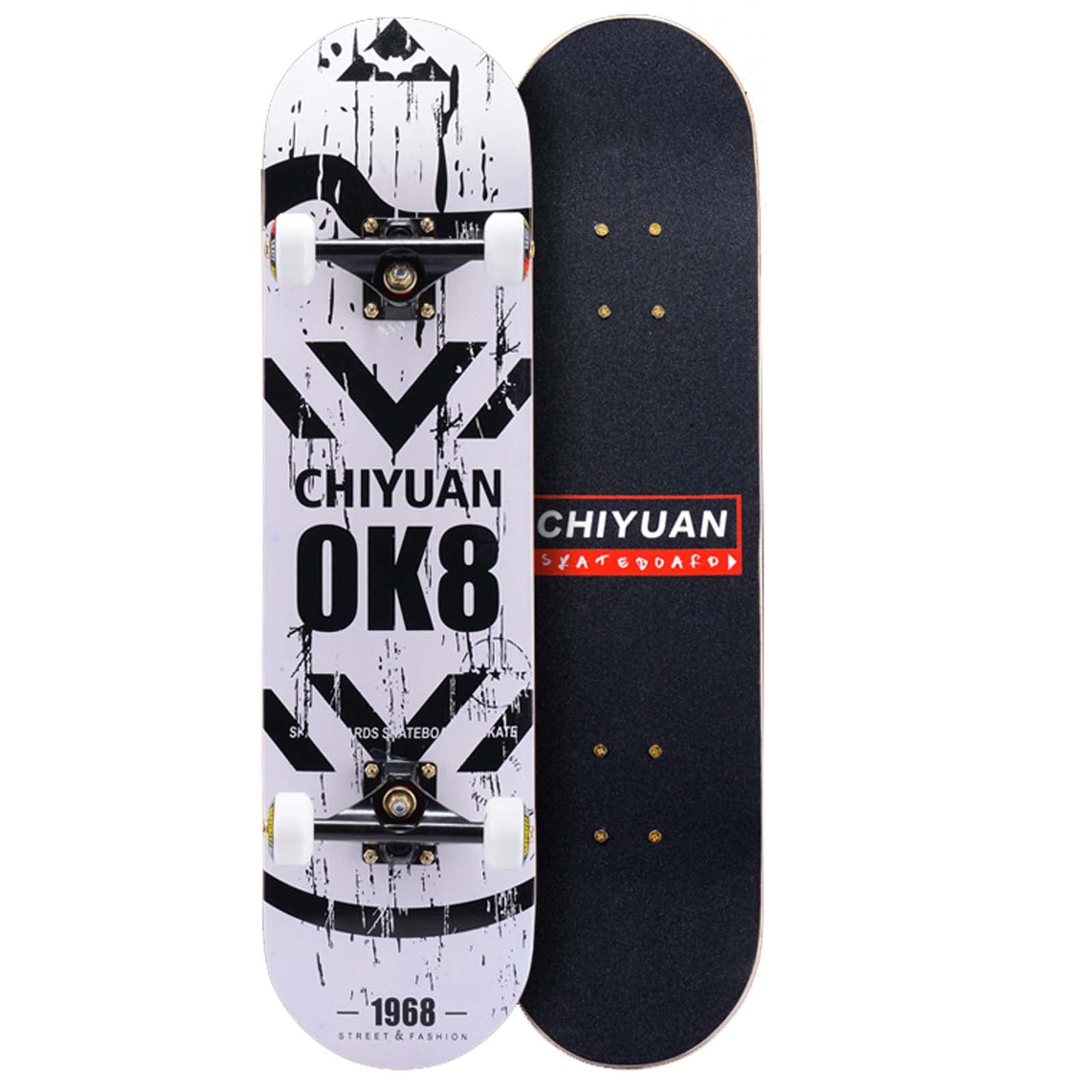 31 Inch Complete Skateboard for Kids Teens Adults 7 Layer Maple Double Kick Deck Concave Cruiser Trick Skateboards