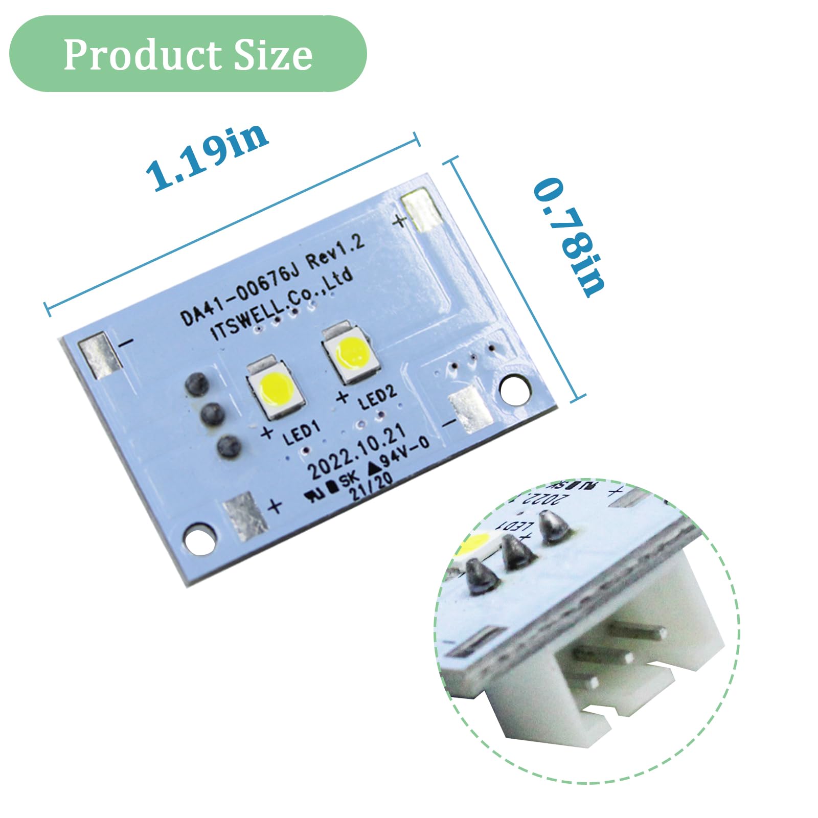 DA41-00676J - Luce LED per congelatore a LED, adatta per frigorifero Samsung AP6000168 PS11732779 EAP11732779 (2 pezzi)