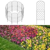 Skcoipsra Decorative Garden Fence 10 Pack, 37.5in(H) x 10ft(L) Animal Barrier Fence, Rustproof Metal Fencing for Yard, Dog Rabbits Wire Section Garden Edging Border for Yard Patio Garden, Arched
