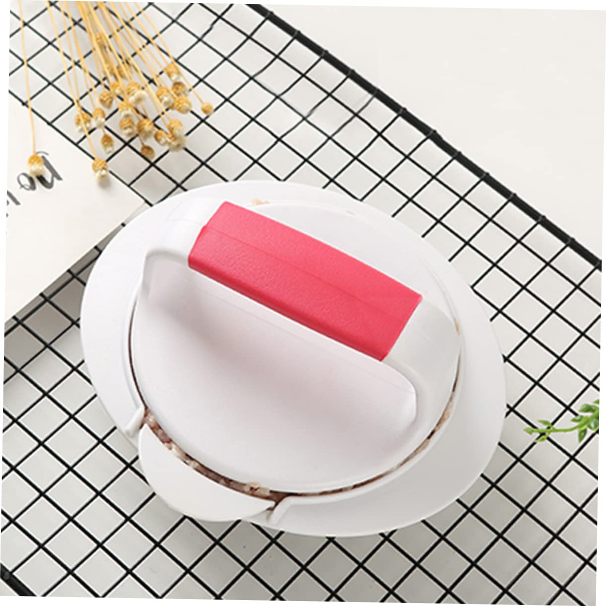 Mipcase Plastic Burger Press Non Slip Gripper Round Maker Kit for Homemade Beef Patties Easy to Clean Detachable Kitchen Tool for DIY Burgers
