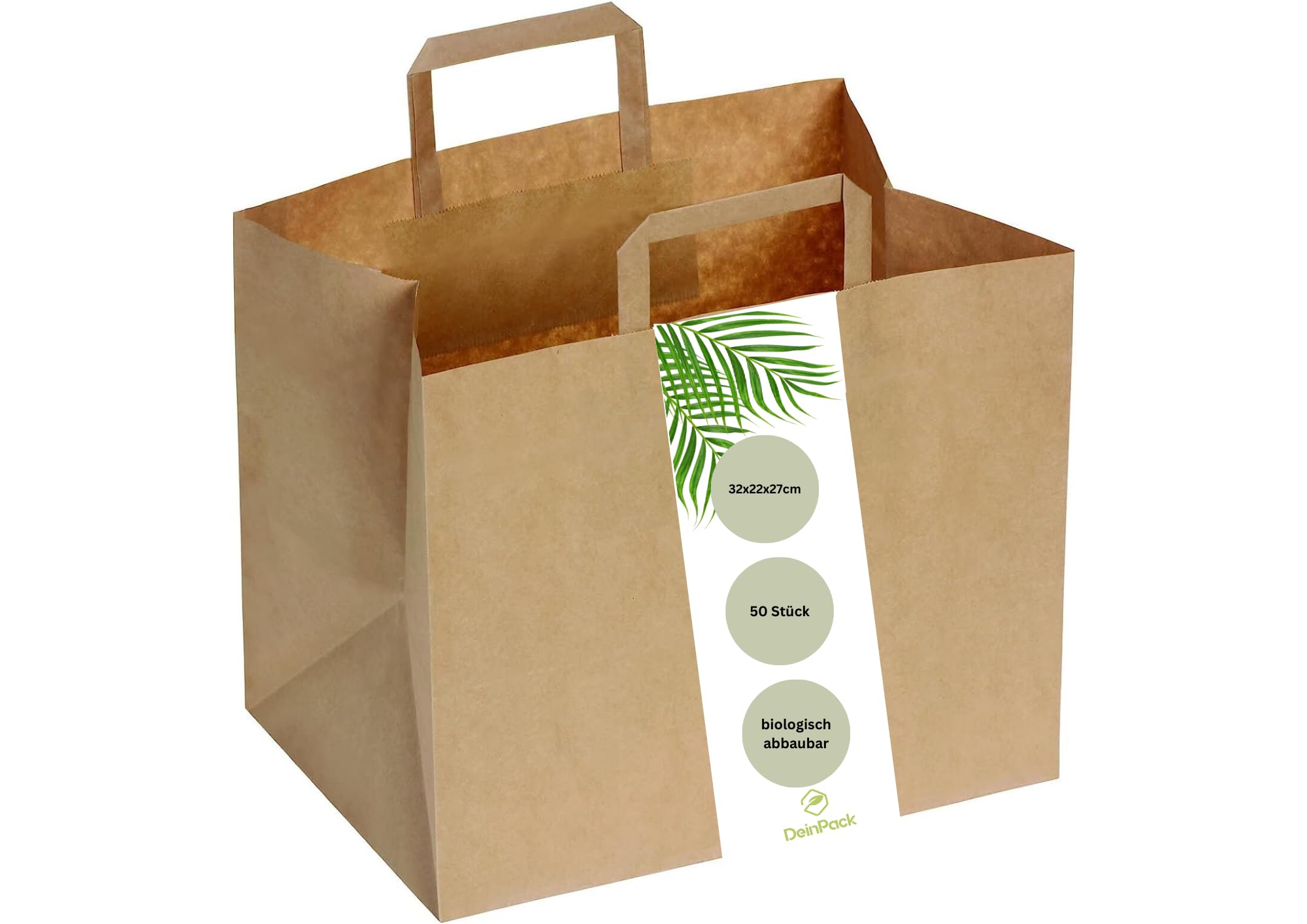 GREENBOX Sacchetti Regalo Ecologici - 25 Pezzi 32x12x40 Cm, Carta Riciclata Marrone, Biodegradabili - Foto 4