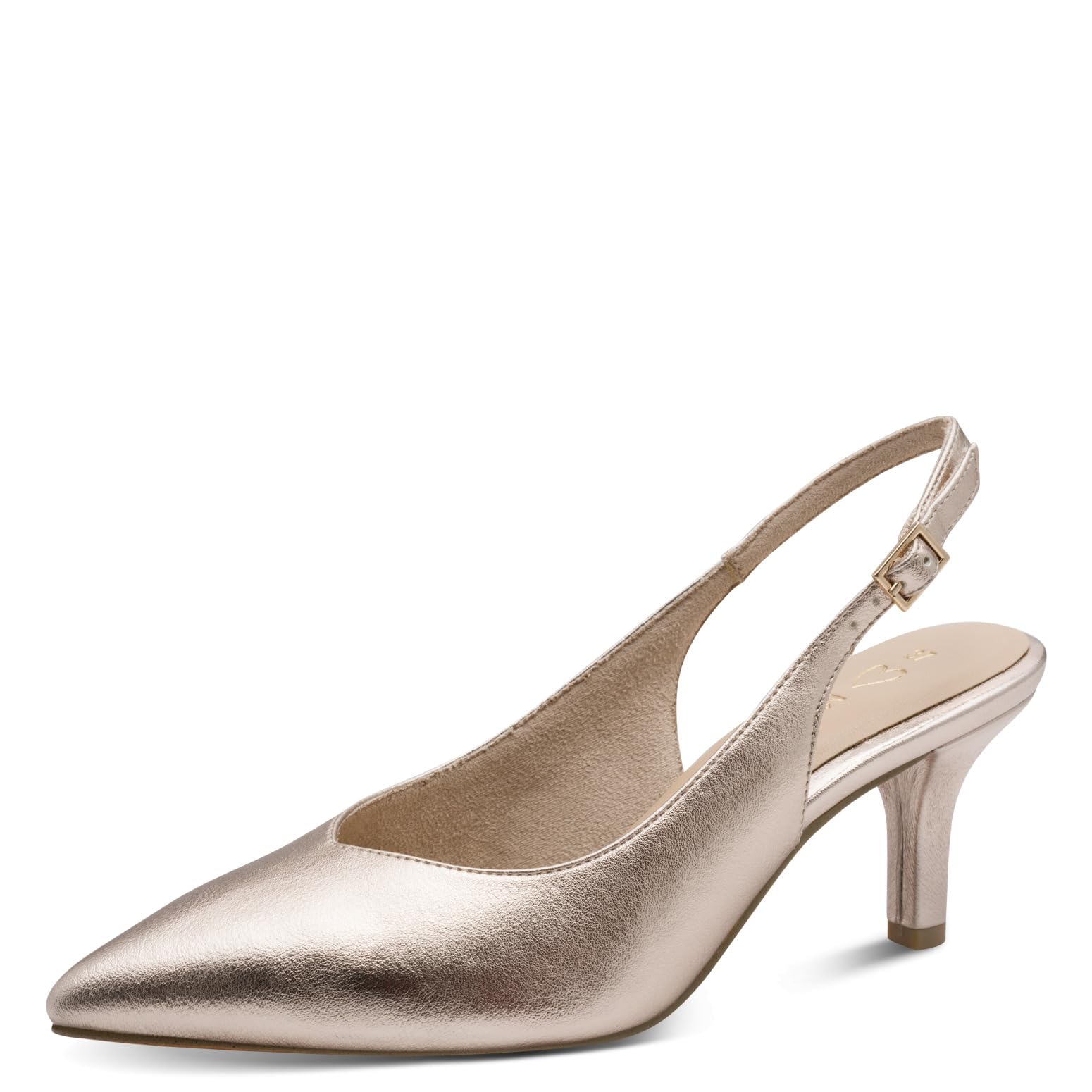 MARCO TOZZI Women Pumps Soft Feel Me Footbed Soft Lining Modern, Metallic (Platinum), 4.5 UK